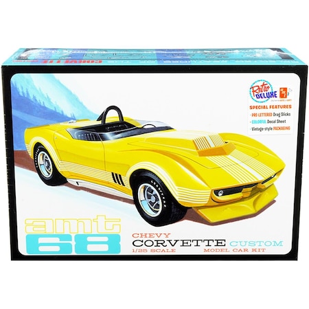 Amt 1-25 Scale 1968 Chevrolet Corvette Custom Skill 2 Model Kit AMT1236